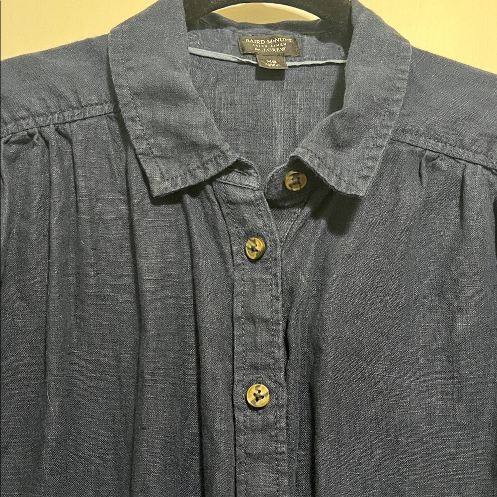 J. Crew Baird McNutt Irish Linen Shirt Dress XS - Picture 5 of 9
